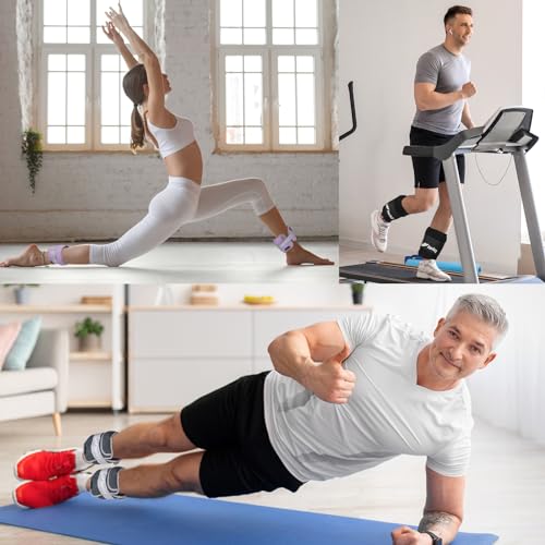 Adjustable Ankle Weights for Women Men 1/2/3/4/5/6/8/10/12/20 LBS 1 Pair Wrist Leg Arm Weights with Removable Weight Strength Training Weight for Walking Running Fitness Physical Therapy - Image 6