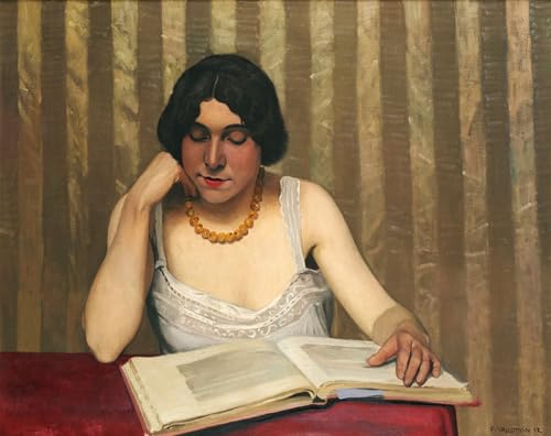Affiche Lectrice au collier jaune Vallotton : Décoration Murale Bureau et Poster Art 60x90cm