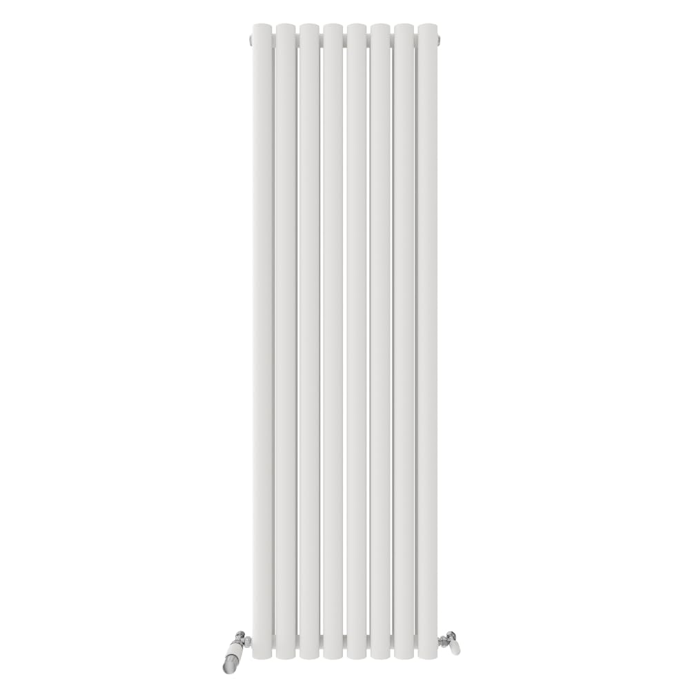 iBathUK 1600 x 480 mm Vertical Column Radiator White Oval Single Panel Designer Heater