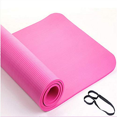 Tapis de yoga 10mm antidérapant et tapis de fitness épais gris pour pilates
