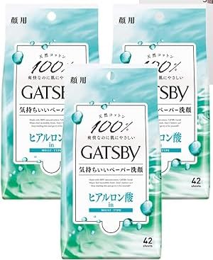 GATSBY(ギャツビー) フェイシャルペーパー モイストタイプ メンズ 洗顔シート シトラスシャボンの香り セット 42シート(x 3)