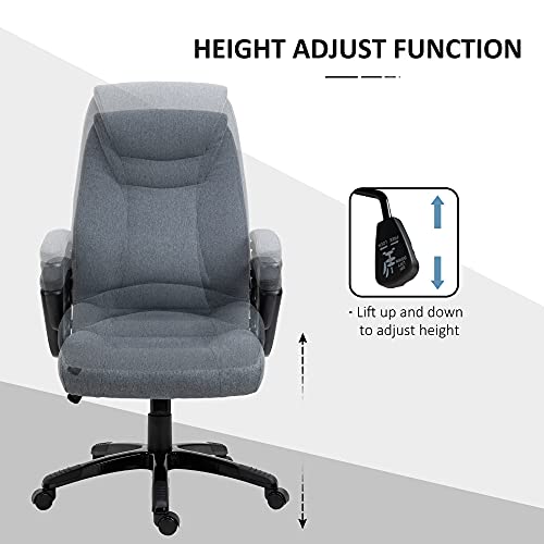 Vinsetto Fabric Home Office Chair, Computer Desk Chair With Tilt Function, Executive Chair With 360° Swivel, Adjustable Height, Padded Armrests And Headrest, Gray #TOP5