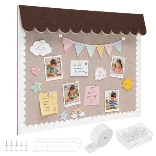 Image of Climberty Scalloped Bulletin Board Felt Cork Pin Board