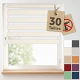 SANS PERÇAGE : Grâce à notre technologie Easy Clamp, le store enrouleur double peut être fixé individuellement sur n’importe quel cadre de fenêtre sans perçage et installé en quelques minutes. Pour un montage mural direct, le store peut également être vissé à l’aide des vis et chevilles fournies