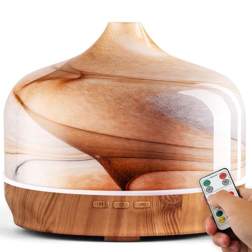 Porseme 500ml Essential Oil Diffuser, Aroma Ultrasonic Humidifier with Remote