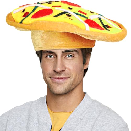 Wittocs Sombrero de pizza para adultos, hombres y mujeres, Halloween, cosplay, fiesta, festival, accesorio de escenario