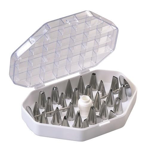 Martellato 26 Piezas en Acero Inoxidable Manga pastelera Manga pastelera Punta, Gris