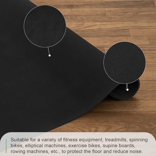 Treadmill Mat, Exercise Equipment Mat, Heavy-Duty Protective Floor Mat for Under Stationary Bike, Spin Bike, Non-slip, Noise Reduction (120x60cm) - Image 4