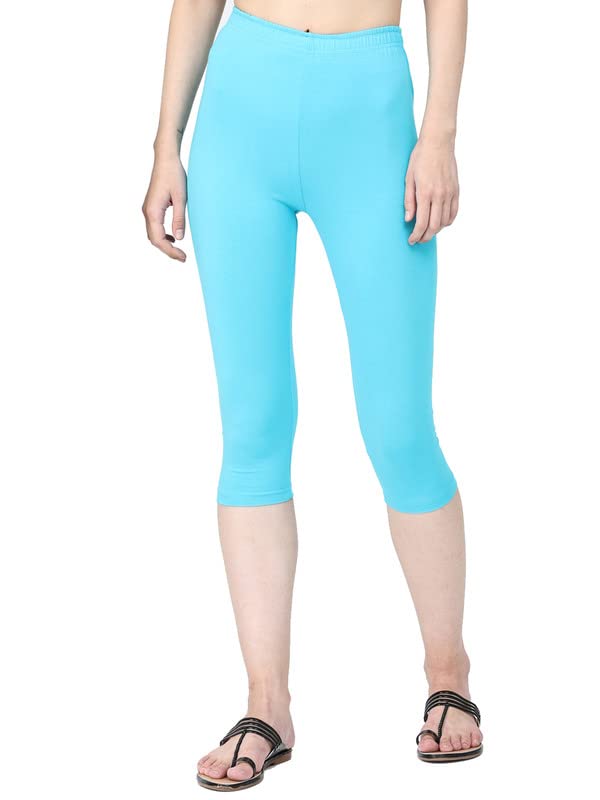 Image of Robinbosky Premium Stretchable Cotton Capri Legging for Women | Suitable for Formal wear & Casual wear | High-End Elastic Makes. The Leggings Squat Proof and Durable for Travel, Yoga, & Workout.