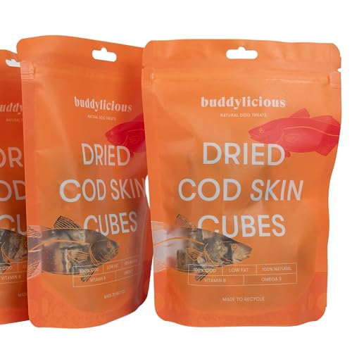 Buddylicious 100% Natural Cod Skin Cubes Dog Treats, Multicolor - Image 2
