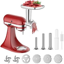 Kitchenaid Accesorio Picador De Carne Coolcook Accesorio Picador de Carne para Kitchenaid, Picadora de Carne para KitchenAid incluyendo 3 Rellenadoras de Salchichas, Recambios para Picadoras de Carne