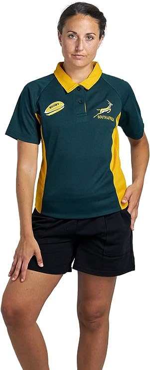New Model UK Women South Africa Rugby Fan Supporter T-Shirt Half Sleeve Size 8-10 to 24-26 (S to XXL) (S, Dark Green)
