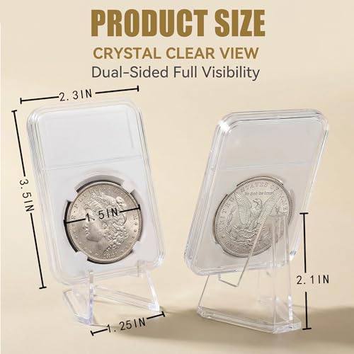 10 piezas soporte para monedas de 38mm transparente miniatura 2