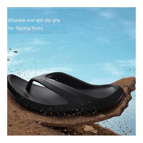Sandals, Men's Comfort Thick Sole Flip Flops - Breathable Summer Sandals for Outdoor Shower Shoes(Black,8.5)3