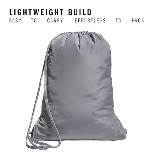 Image of adidas Alliance Sackpack - Drawstring Backpack Small Bag for Men and Women, 3 /Twill Grey /Rose Gold /Grey, One Size, Alliance Sackpack - Drawstring Backpack for Sports, Small Gym Bag