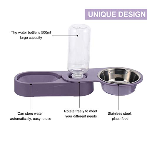 ULTECHNOVO Alimentador de Água Potável de 500Ml para Gatos Comedouro Automático Giratório de Água Do