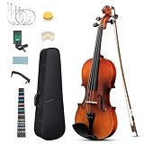 LEADZM Ensemble de Violon 3/4, avec Corde D'arc et Étui (Mat Antique)...