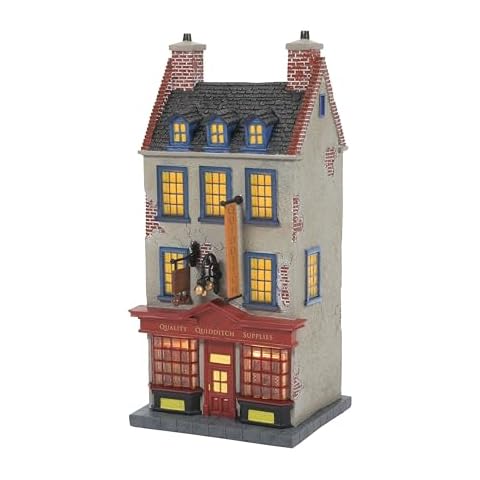 Department 56 Harry Potter Village Quality Quidditch Supplies Lit Building, 8.58 Inch, Multicolor Cover