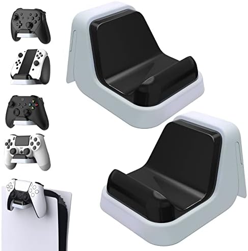 PlayVital 2 Pack Universal Game Controller Wall Mount for ps5 & Headset, Wall Stand for Xbox Series Controller, Wall Holder for Switch Pro Controller, Dedicated Console Hanger Mode for ps5 - Black