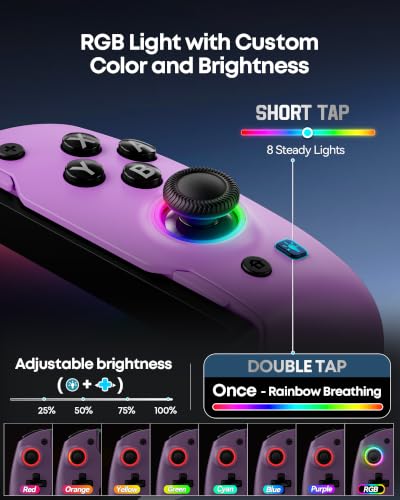 Image of OIVO VGA DESIGN Switch Controller Handheld for 1 /2 /OLED, Ergonomic Grip Stretch Joypad for SW Console, Wireless Controller with TMR Joysticks, RGB Lighting, Turbo, 4 Macros & Card Slot
