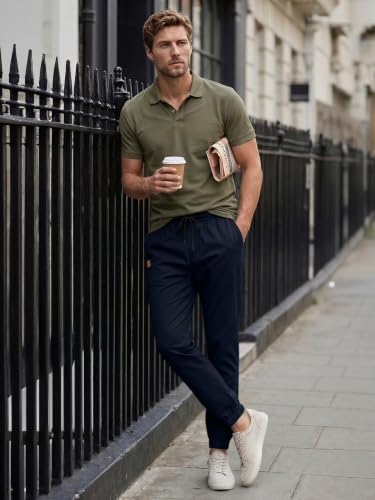 Image of JMIERR Mens Cotton Stretch Joggers Casual Twill Athletic Track Pants