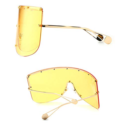 mincl/ Vintage Retro Shield Visor Sunglasses Women 2019 Oversized Windproof Glasses One Peice Big Frame Goggles Sun Glasses2