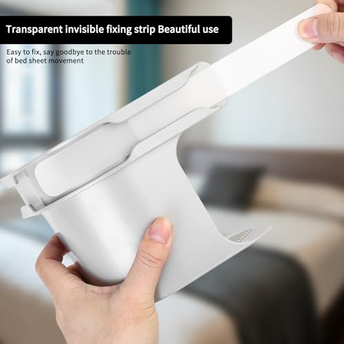 4 Pcs Bed Sheet Holder with Lock Strips, Bedsheet Locks Clips, Removable Heavy Duty Fitted Sheet Locks Corner Fasteners Holders Fixing Straps to Keep Bedding Mattress Blankets Firm & Tight(White) - Image 4