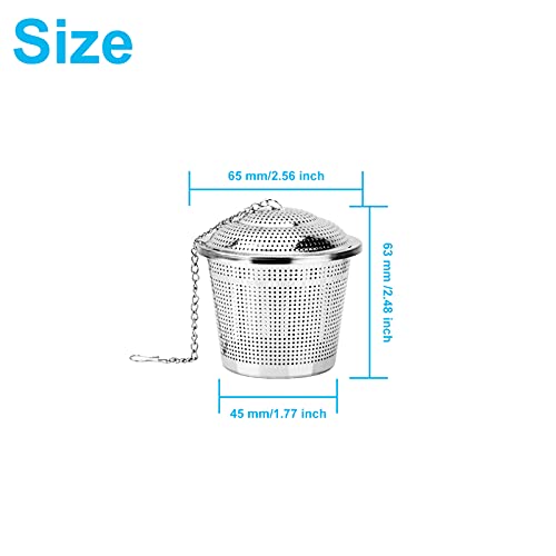Kufung Tea Ball Infuser - Stainless Steel Tea Infusers For Loose Tea With Chain Hook & Saucer - Extra Fine Mesh Tea Strainer For Brew Tea, Spices & Seasonings (L) #TOP1