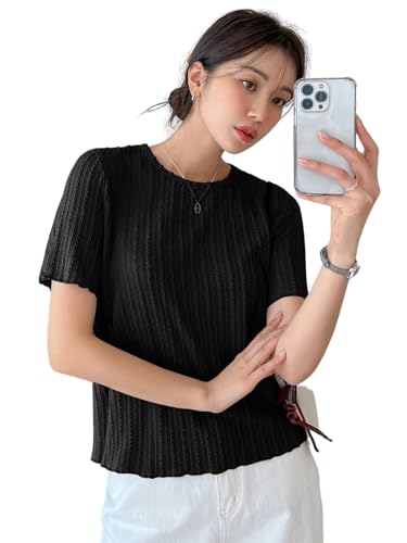 Image of GRECIILOOKS Women's Poly Cotton Regular Fit Crop Top, Loose Fit Oversized Shirts & Stylish Korean Tank Tops for Summer Wear (Available in Plus Size)