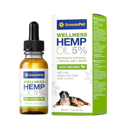 AnnonPet® Wellness | Aceite de Semilla de Cáñamo Uso Veterinario | Calmante y Relajante para Perros y Gatos | 100% Natural, sin OMG | 30ml con cuentagotas