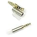 KetDirect 2Pcs Gold 3 Pole 3.5mm Male Repair headphone Jack Plug Metal Audio Soldering headset connector silver