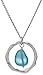 Ocean Waves Sea Glass Pendant Necklace, Handmade Silver Plated Hoop with Turquoise Glass