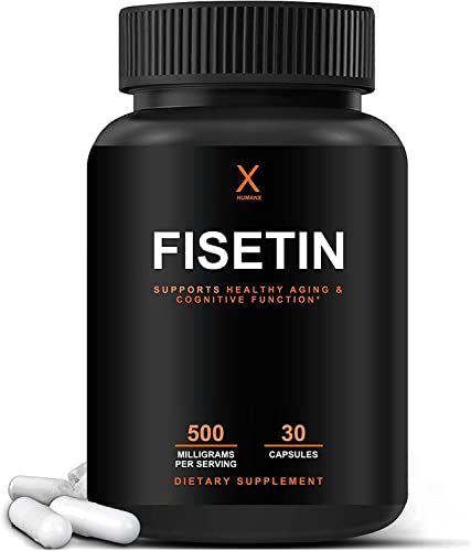 Fisetin 500mg - 98% Pure Fisetin Supplement - USA Third Party Tested (Similar to Apigenin, Luteolin, Quercetin) Senolytic Activator - Natural Polyphenols - Keto, Non-GMO, Fisetin Capsules - by Humanx