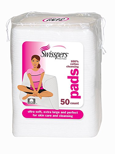 Swisspers Premium Ultra Soft Facial Cleansing Cotton Pads 50 ea (Pack of 4)