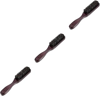 فوميز. 3 قطع فرشاة اللحية بمقبض طويل، فرشاة للشارب، امشاط للرجال، فرشاة اللحية للرجال، فرشاة تنظيف الوجه، فرشاة خشبية، أسود