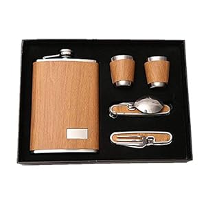 Heupfles Geschenkset Roestvrijstalen Fles Bar Lepel Vork 9oz, Outdoor Draagbare Water Liquor Reiscontainer