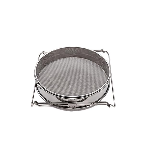 xtradefactory DOPPEL HONIGSIEB BEEComb | Ã23/23,5cm, grob/fein, ausziehbar| Doppelsieb fÃ¼r Imker Edesltahlsieb zur Honigfilterung – Bild 3