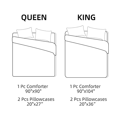 Btargot Ultra Soft All Season Lightweight Modern Geometric Glam Metallic Print Bedding Comforter Sets, Matching 2 Pillowcases, Decorative Pillow, Full/Queen, Grey Silver #TOP5