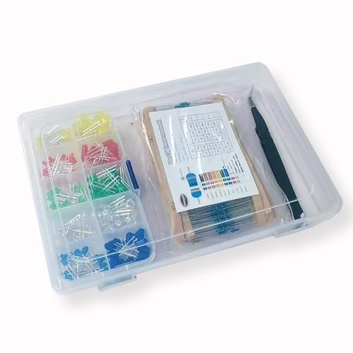 Kit diodes LED 5 couleurs et résistances ELOOGEE pour projets électroniques - 2