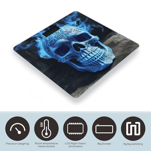 Báscula digital de baño con pantalla LED y vidrio templado miniatura 3