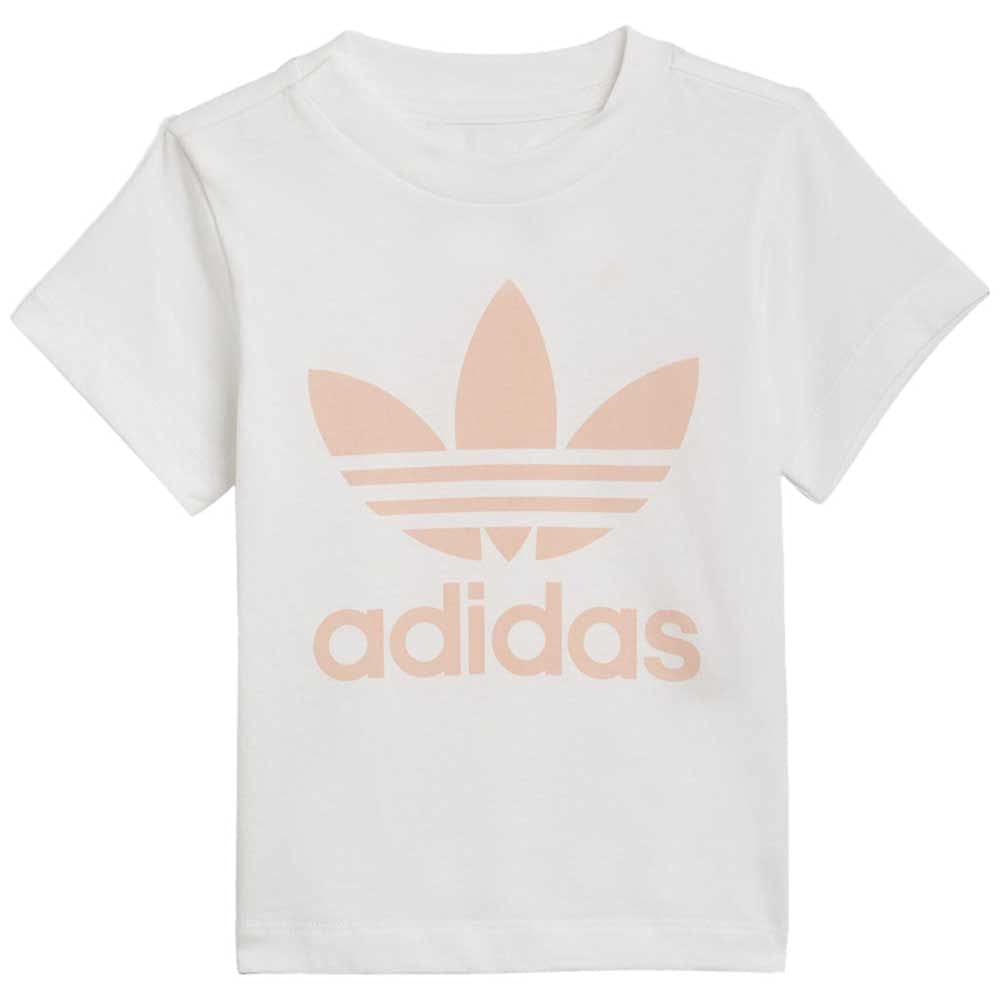 Adidas GN8192 Short TEE Set Body Unisex-Baby top:White/Glow Pink  Bottom:Glow Pink f19/white 3-6M : Amazon.co.uk: Fashion