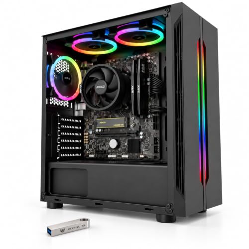 Lucky Owl PC Gamer Escritorio Procesador RYZEN 7 5700G/RAM 16GB/SSD 500GB/Tarjeta Madre A520M + Memoria USB Metalica 2.0.