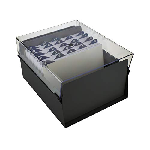 Fichário para Fichas Tamanho 5x8 (Índice Incluso), Acrimet, 923.7 (Preto com Tampa Cristal)