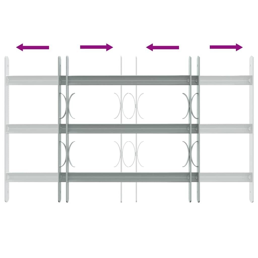 vidaXL Reja de Seguridad para Ventanas Ajustable con 3 Travesaños 500-650 mm