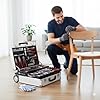 VALIGETTA Professionale Kit Attrezzi 799 Pezzi, Trolley in Alluminio con Ruote, Set Completo Utensili per Meccanico e Fai da Te, Include Bussole, Cricchetti e Chiavi