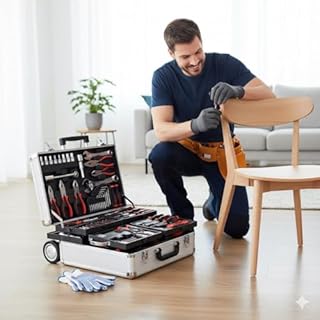 VALIGETTA Professionale Kit Attrezzi 799 Pezzi, Trolley in Alluminio con Ruote, Set Completo Utensili per Meccanico e Fai da Te, Include Bussole, Cricchetti e Chiavi