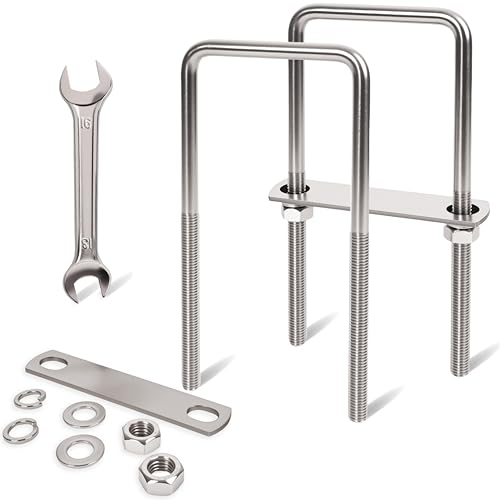 Image of 2 Pcs M10 Square U Bolts 3 Inch Wide, 3 /8 inch x 3 inchW x 7 inch L