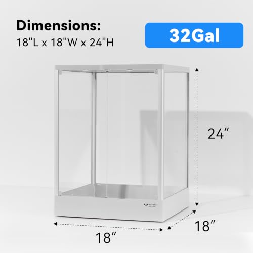 Image of Reptile Terrarium 18 inchx18 inchx24 inch 32 Gallon,Aluminum Frame,Full Glass Tank Enclosure for Small Reptiles, Geckos, Frogs, Lizards, Snakes, Spiders, Turtles, Vertical Rainforest Habitat