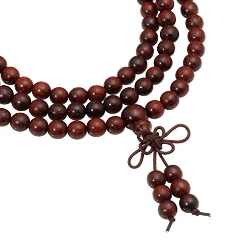 Image of Eigso 6mm 8 mm Natural Mala Beads Wristlets for Women Men 108 Lava Rocks Healing Tibetan Prayer Bracelet Necklace for Man Woman
