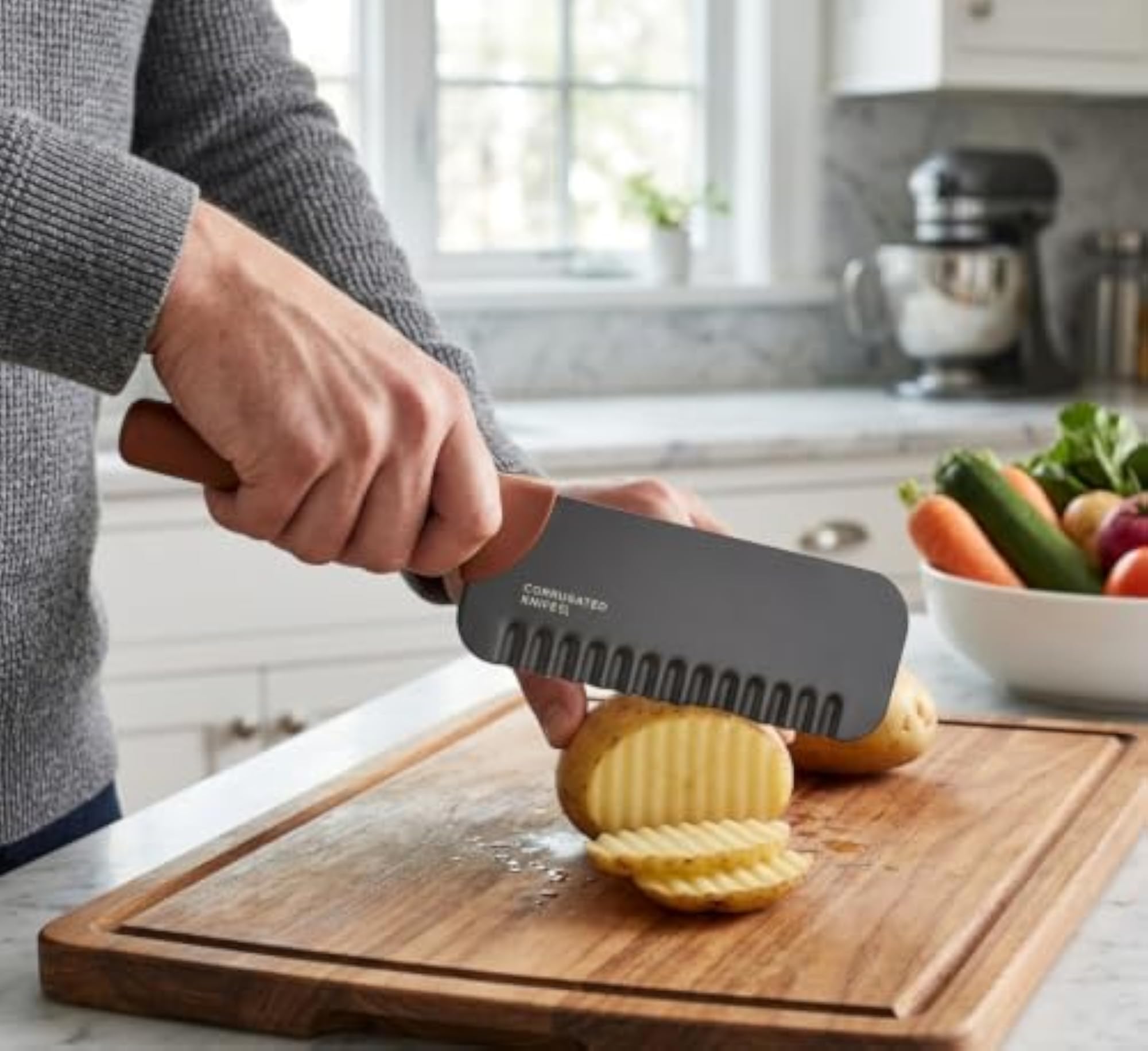 Crinkle Cut Wolf Tooth Knife, Durable Kitchen Tool